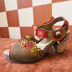 Women’s Leather Slingback Sandal, Size US 8-8.5